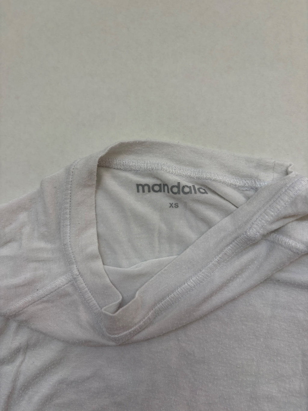 mandala Tops Extra Small White Rayon and Spandex