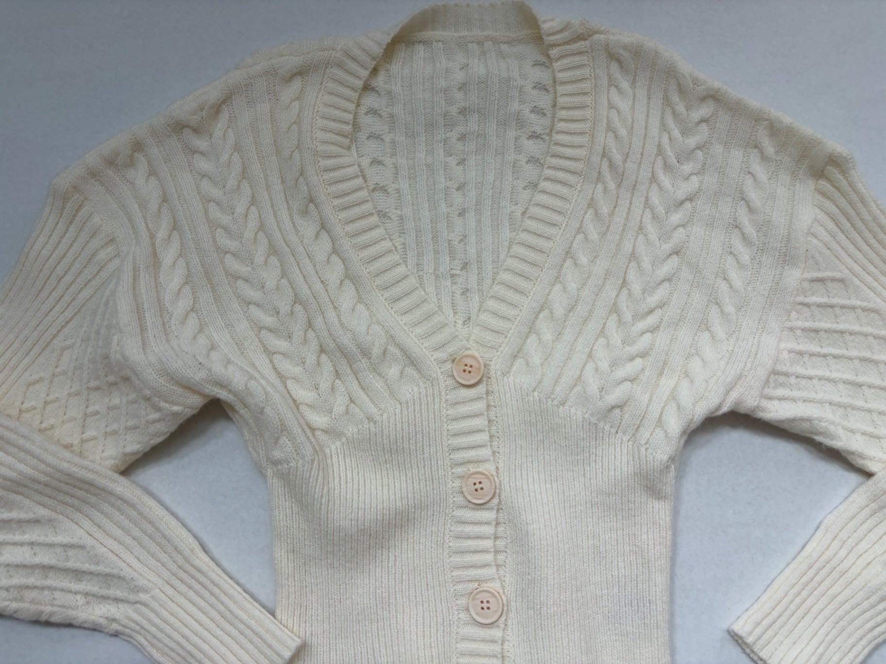 MUSERA Sweaters/Cardigans Small Cream/Off-white Cable Knit