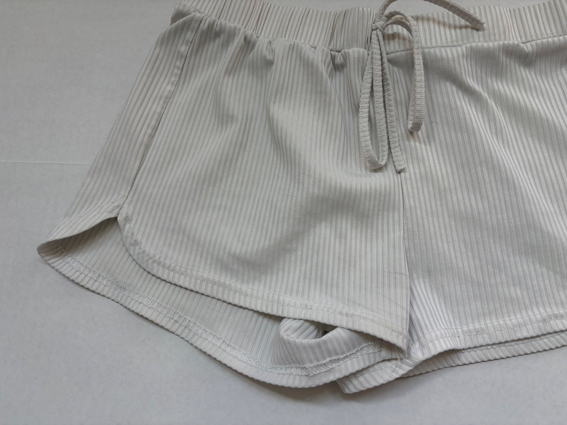 Unbranded Shorts Small White Ribbed Knit