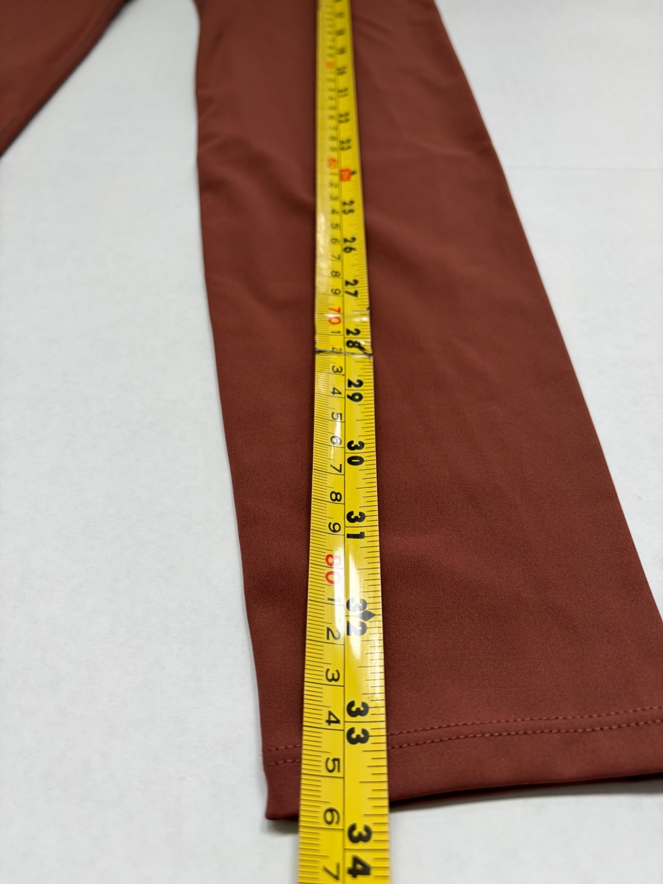 Lululemon Leggings 10W x 34L Rusty Brown Synthetics, likely a blend with stretch