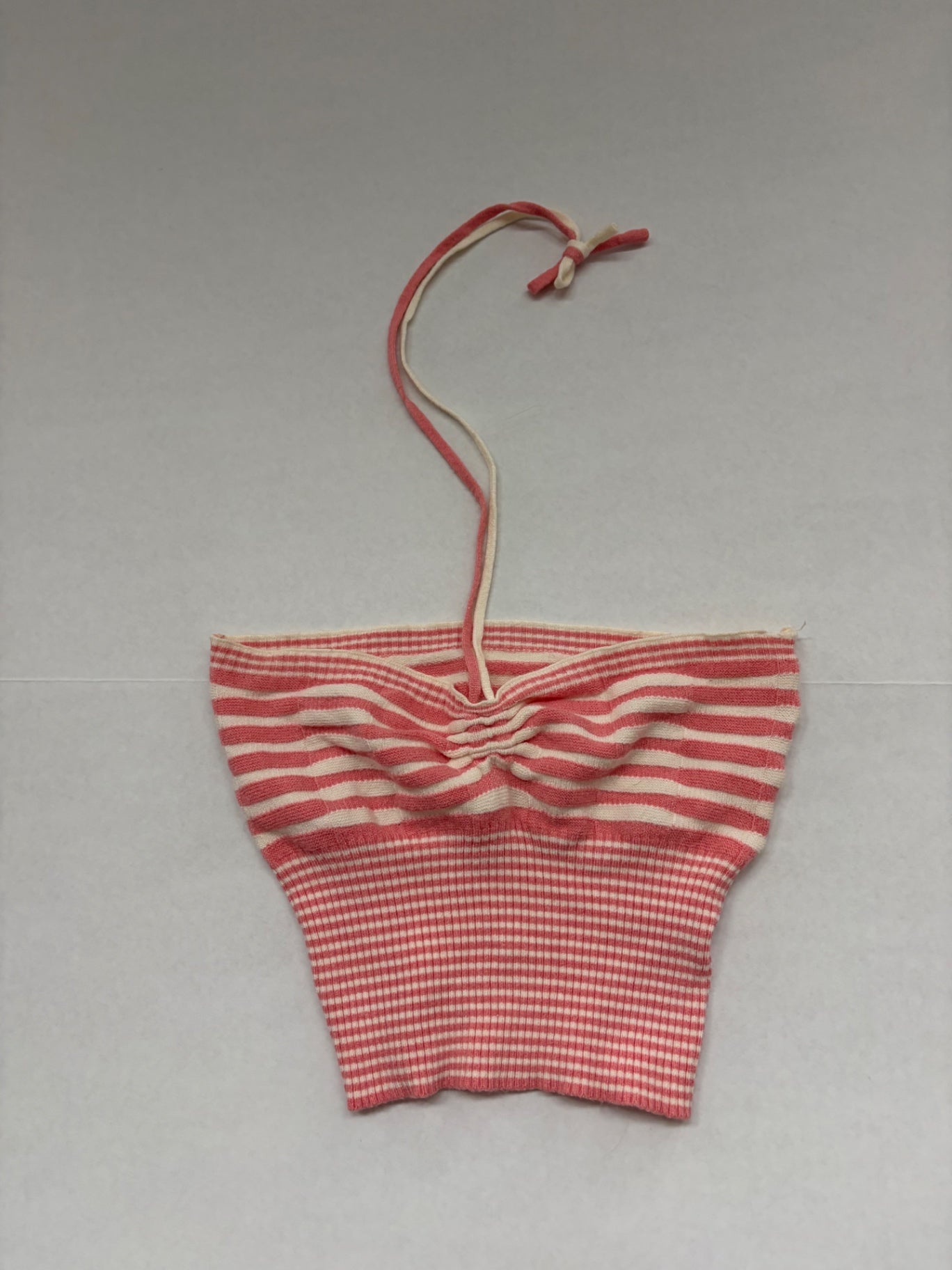 Unbranded Tops Extra Small Red and Cream Knitted fabric with stripes
