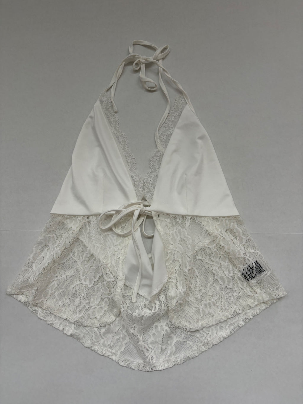 Shein Tops Medium White Polyester, Lace, Elastane