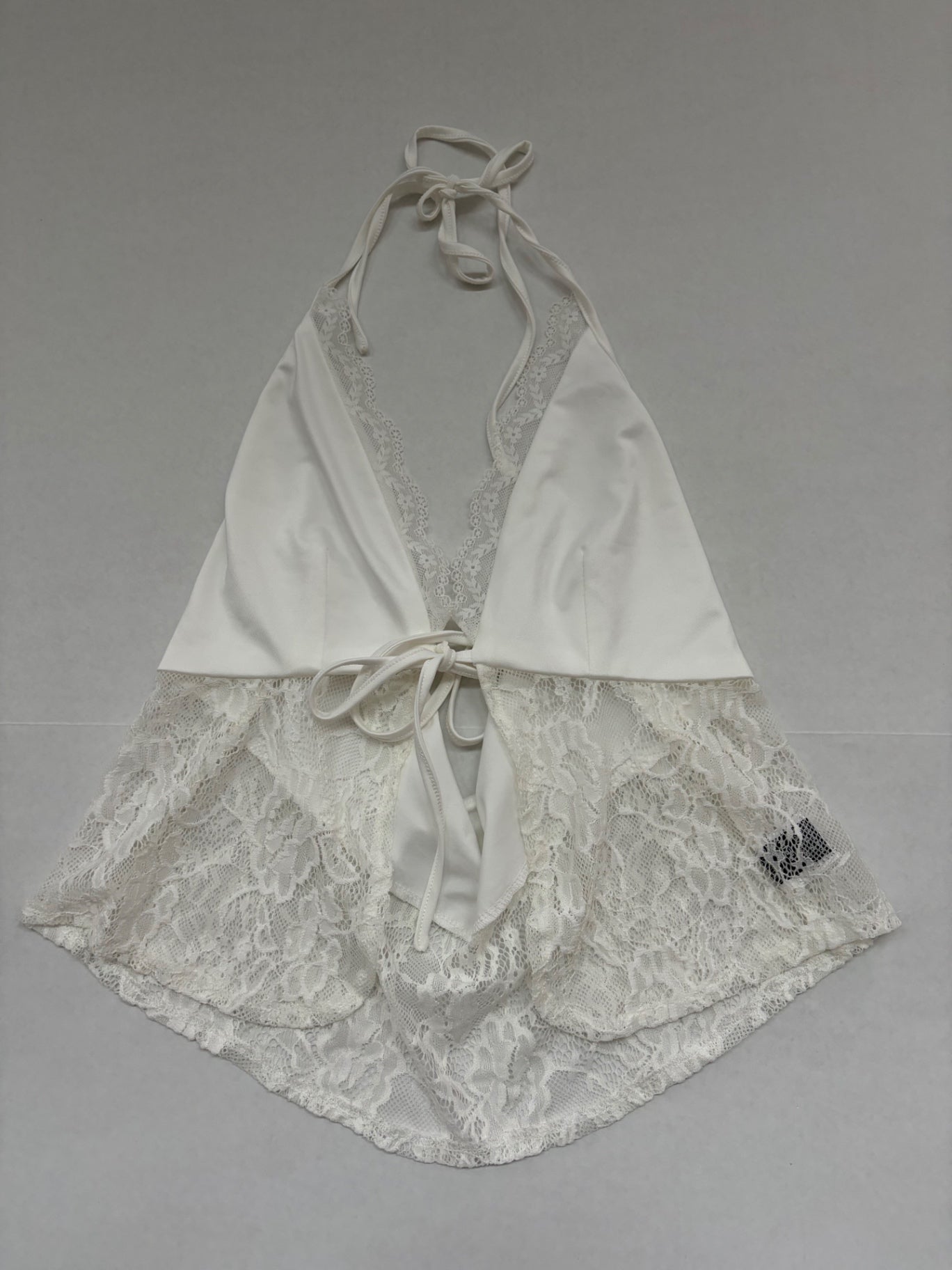 Shein Tops Medium White Polyester, Lace, Elastane