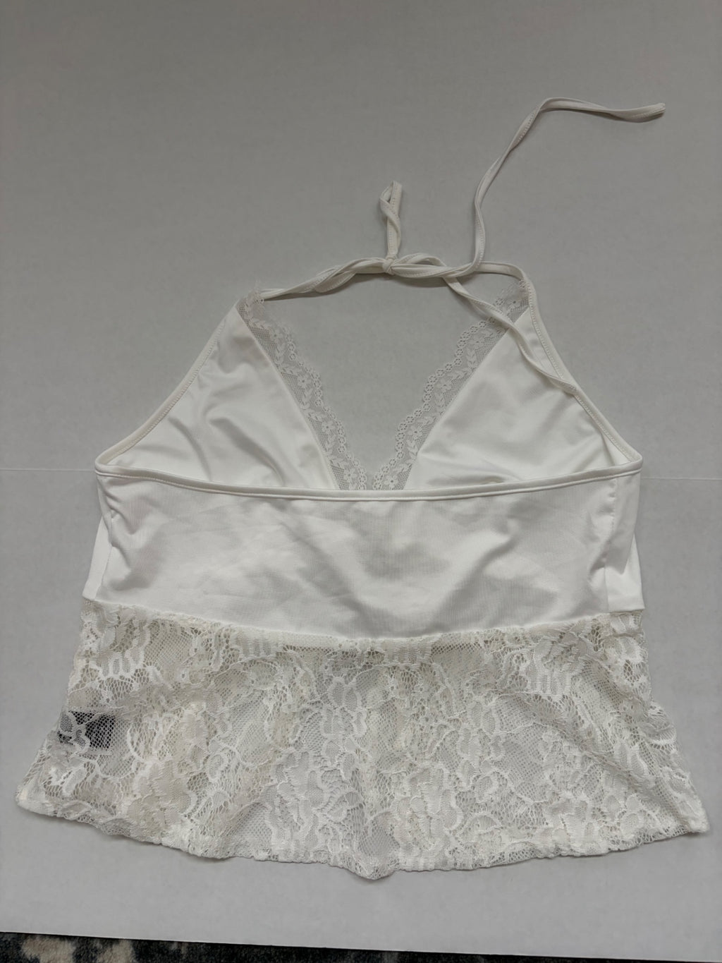 Shein Tops Medium White Polyester, Lace, Elastane
