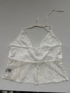 Shein Tops Medium White Polyester, Lace, Elastane