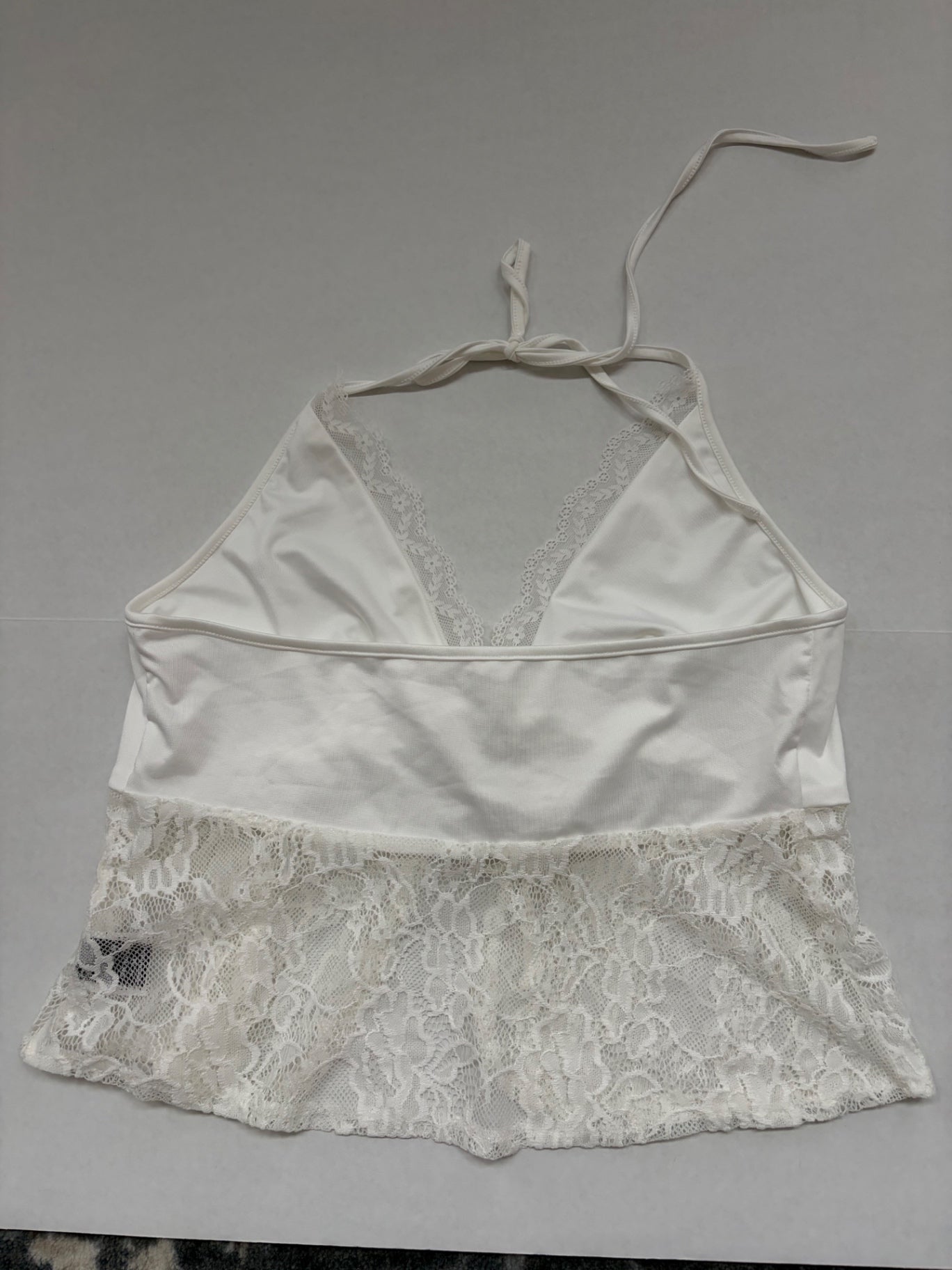 Shein Tops Medium White Polyester, Lace, Elastane