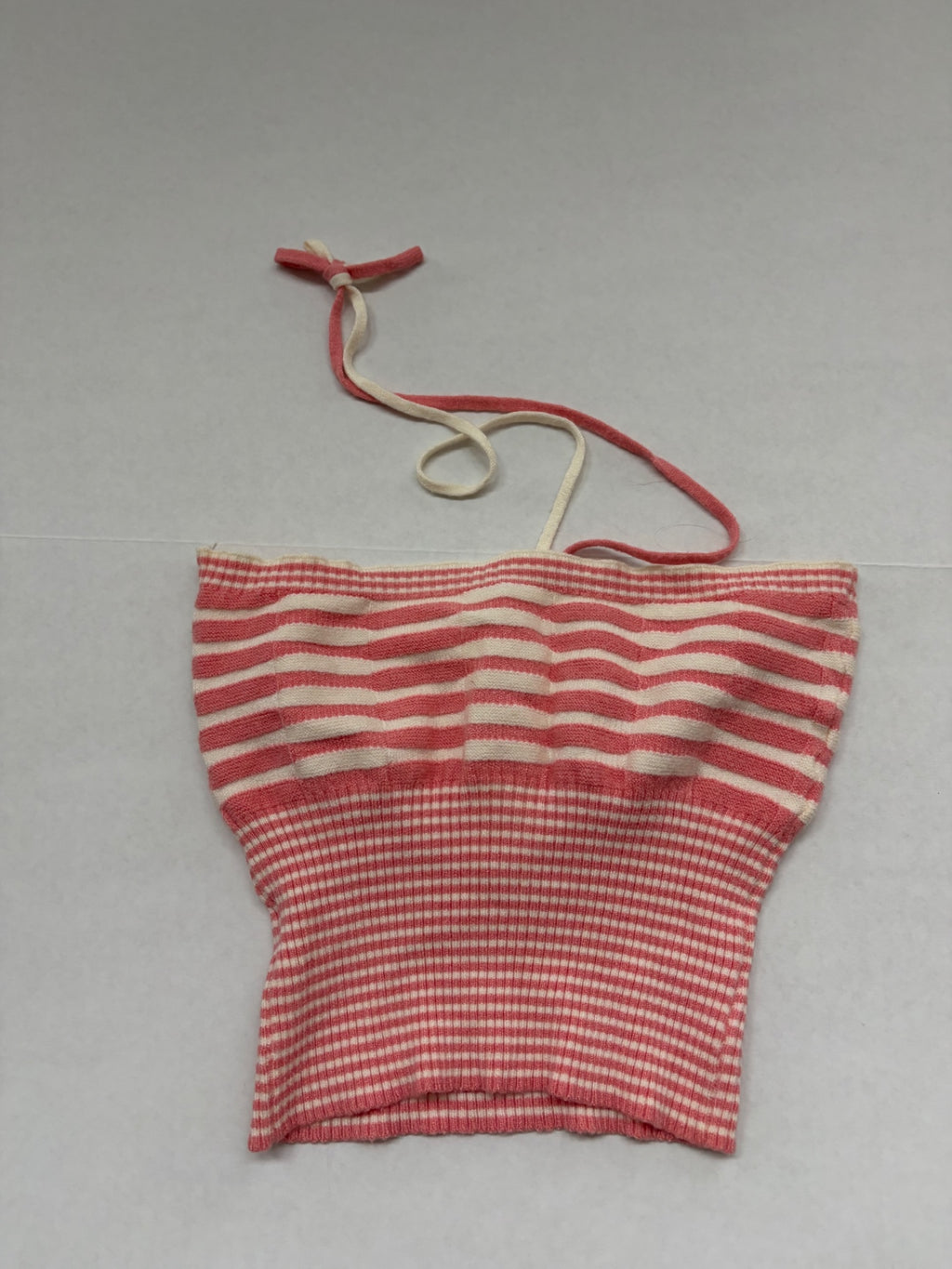 Unbranded Tops Extra Small Red and Cream Knitted fabric with stripes