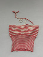 Unbranded Tops Extra Small Red and Cream Knitted fabric with stripes