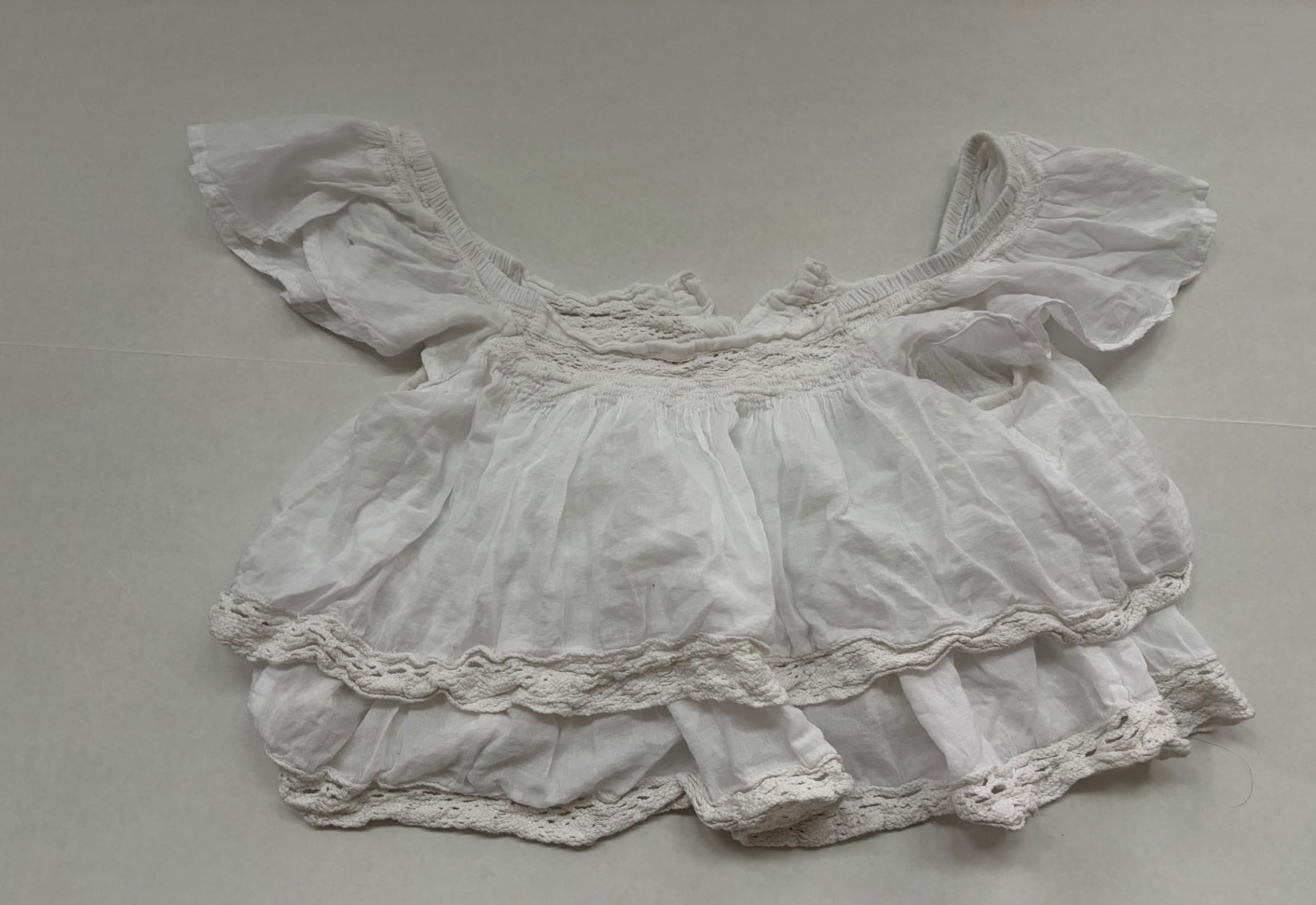 Rebellion Tops Small White Linen, Cotton