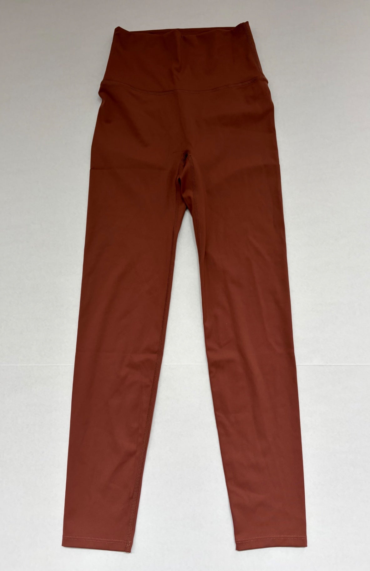 Lululemon Leggings 10W x 34L Rusty Brown Synthetics, likely a blend with stretch