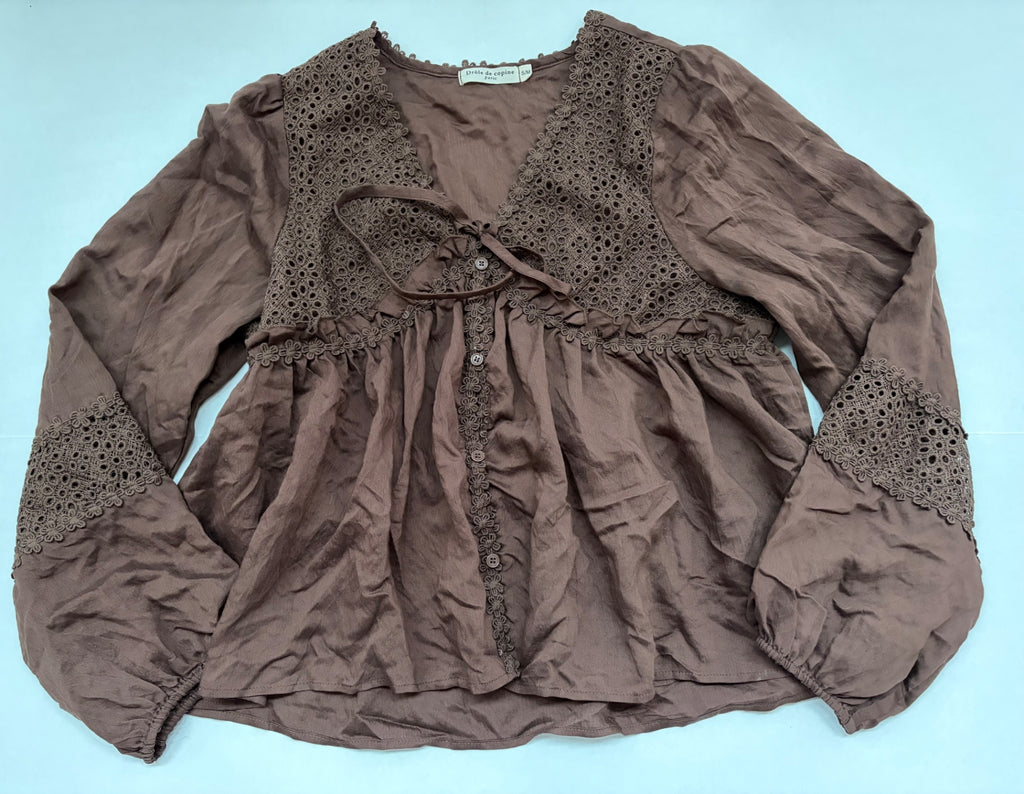 Drôle de copine Tops Small/Medium Brown Viscose and polyester