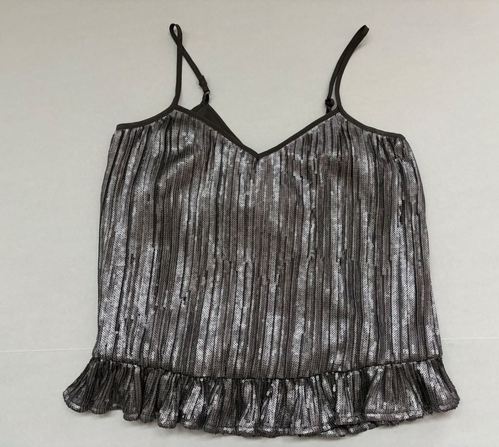 Anthropologie Tops 4 Silver and black Sequined fabric with polyester lining