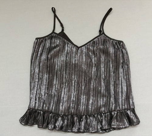 Anthropologie Tops 4 Silver and black Sequined fabric with polyester lining