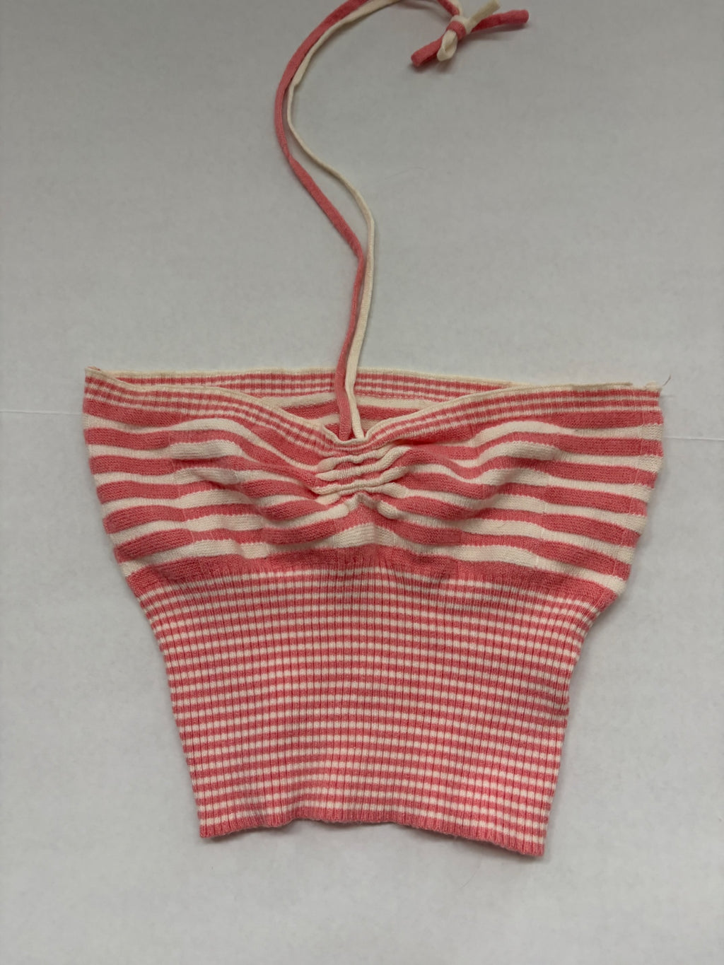 Unbranded Tops Extra Small Red and Cream Knitted fabric with stripes
