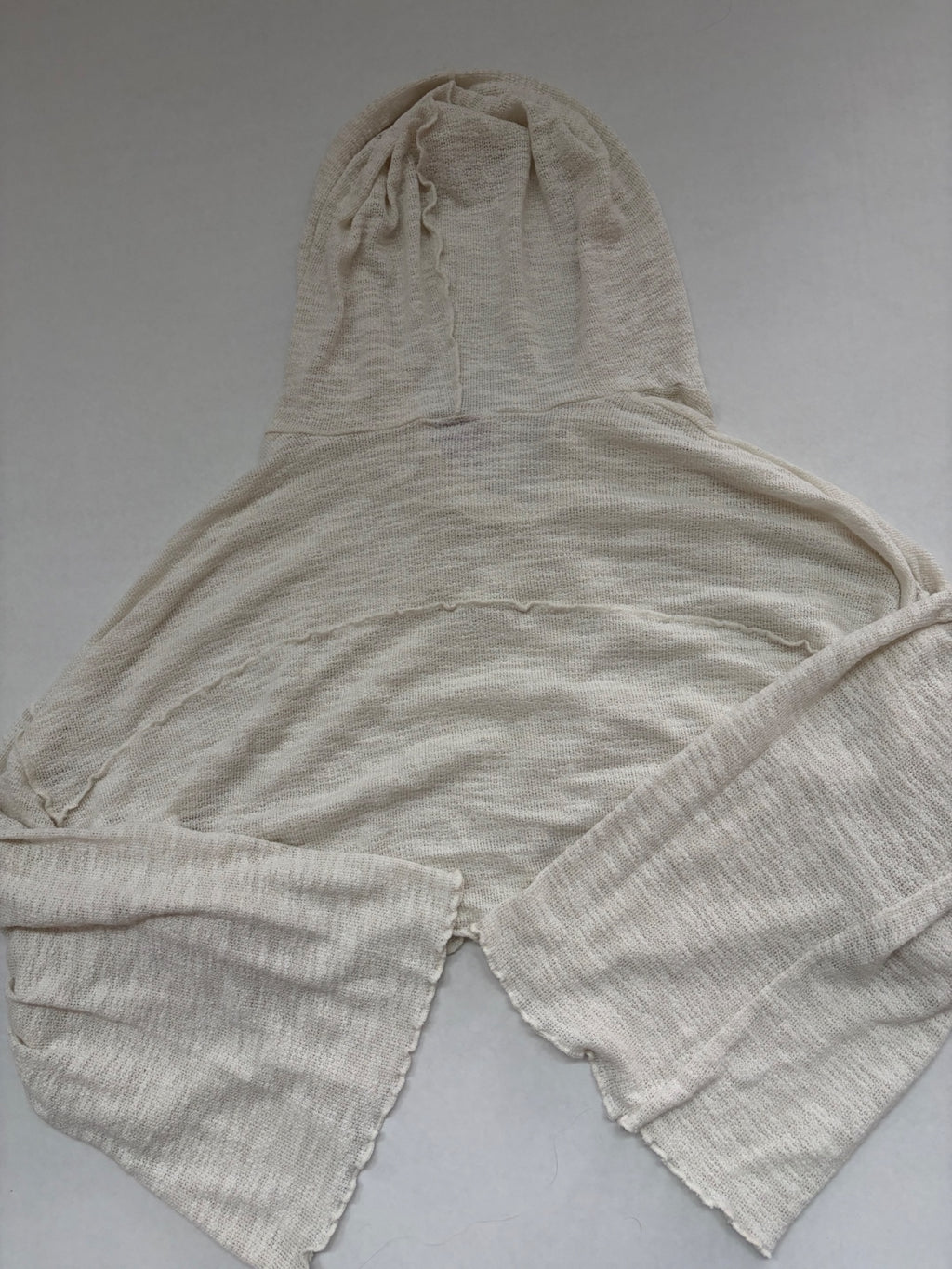 Out From Under Sweatshirts/Hoodies Small Beige/Off-white Knit, Mesh, Polyester, Rayon, Elastane