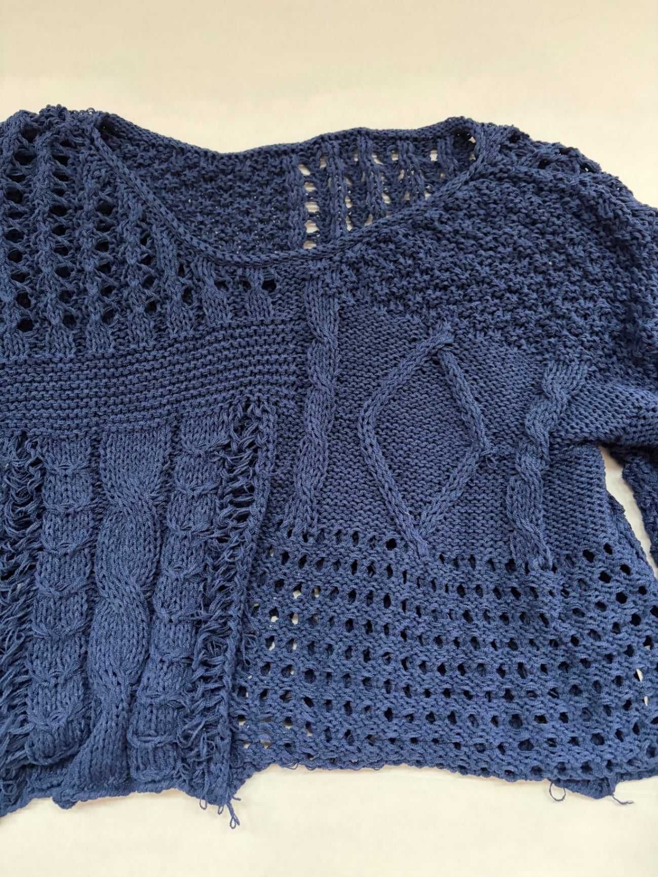 Unknown Sweaters/Cardigans Large Navy Blue Polyester (knitted fabric)