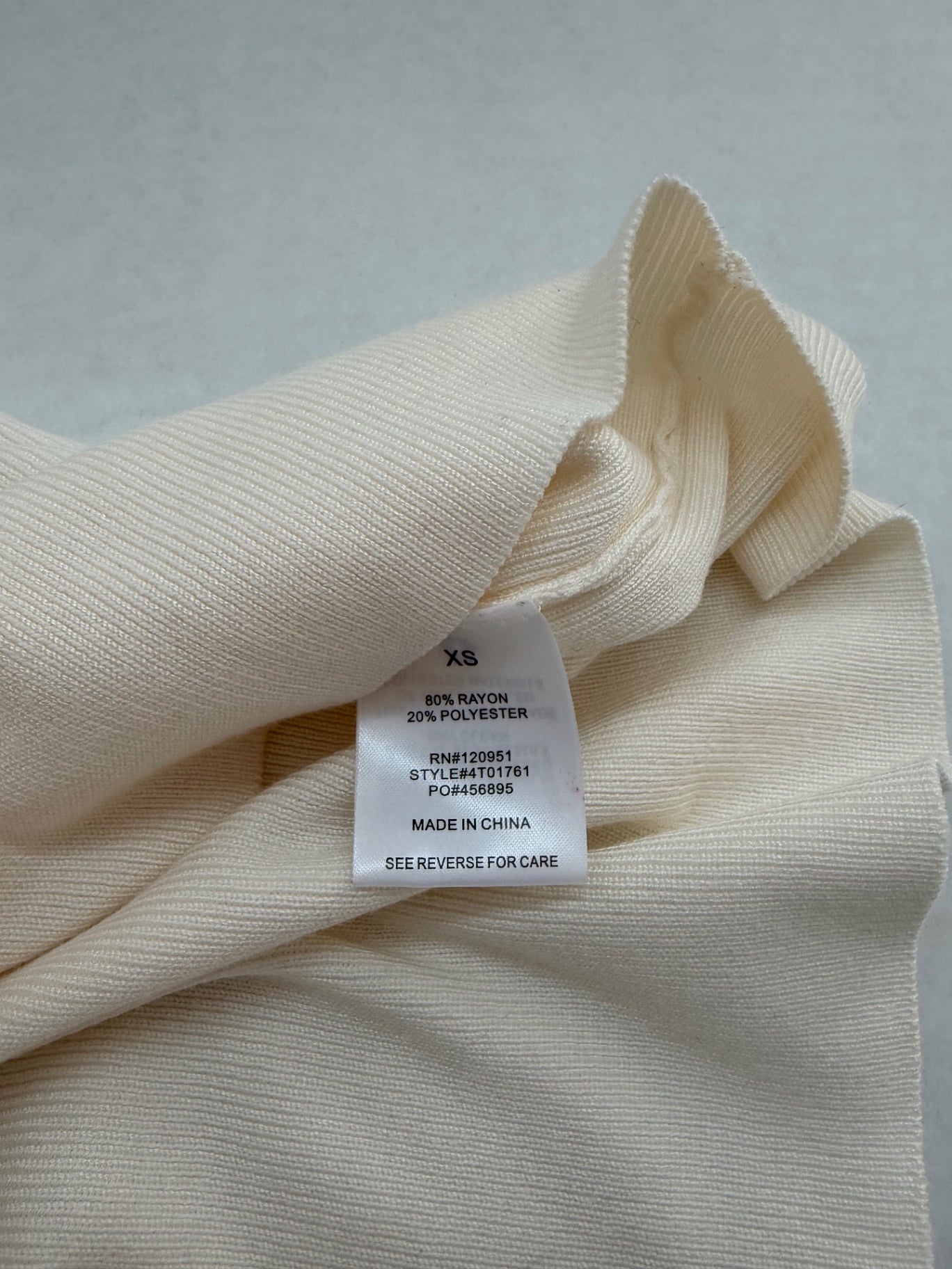 PINK ROSE Tops Extra Small Cream/Beige 80% Rayon, 20% Polyester