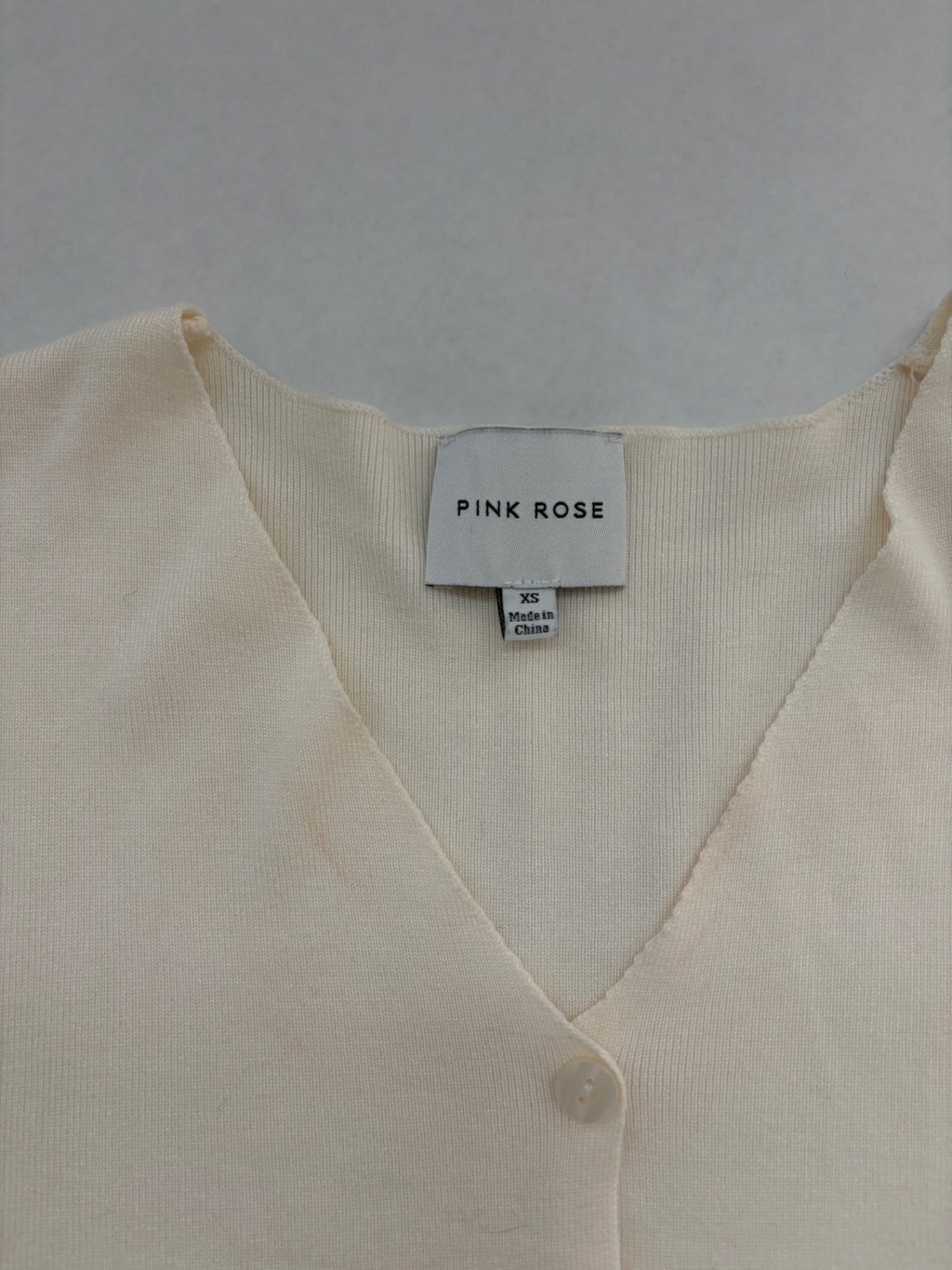 PINK ROSE Tops Extra Small Cream/Beige 80% Rayon, 20% Polyester