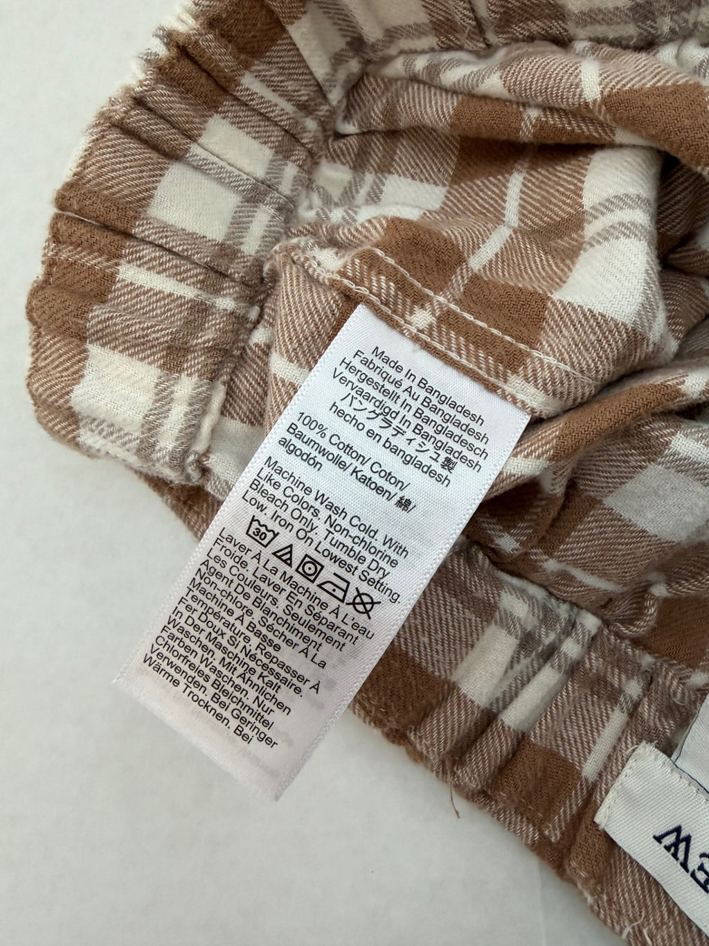 JCREW Pajamas Extra Small Brown and beige checkered Cotton