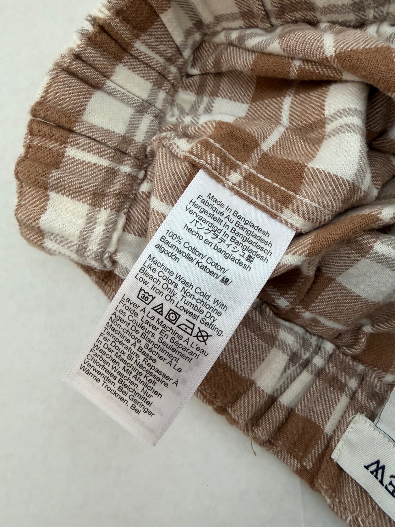 JCREW Pajamas Extra Small Brown and beige checkered Cotton