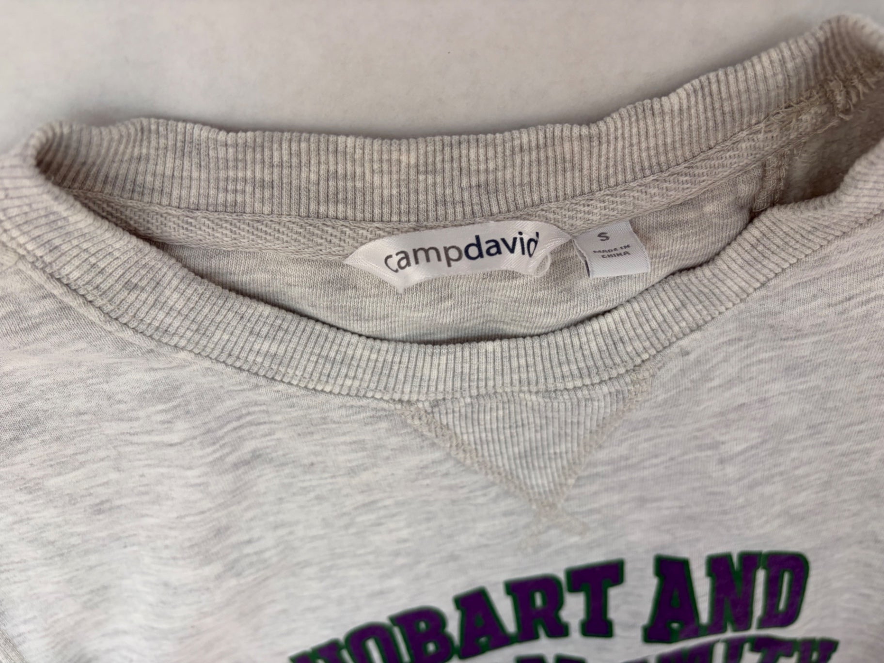 campdavid Sweatshirts/Hoodies Small Heather Gray Cotton and Polyester blend with fleece lining