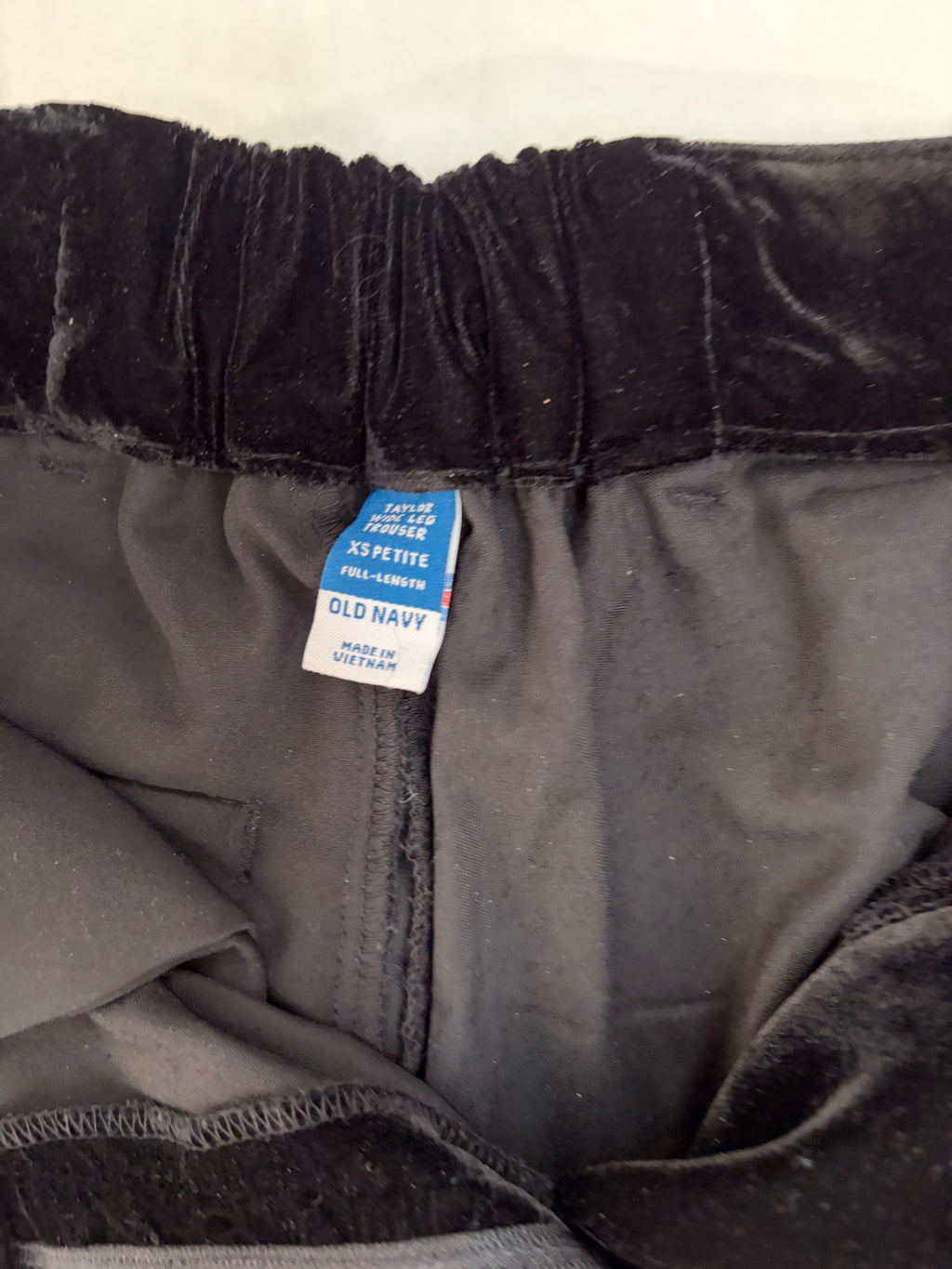 Old Navy Pants Extra Small Petite Black Velvet, polyester