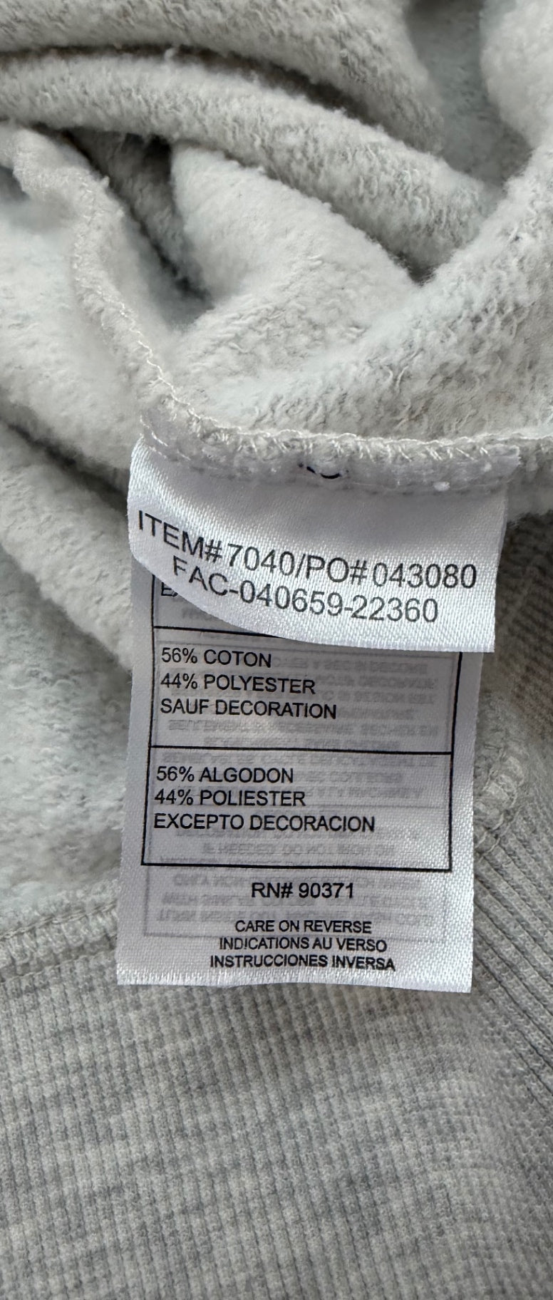 campdavid Sweatshirts/Hoodies Small Heather Gray Cotton and Polyester blend with fleece lining