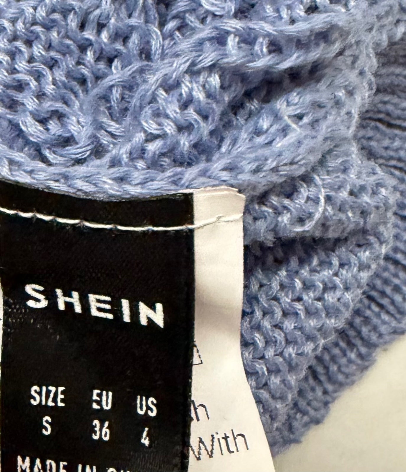 Shein Tops Small Blue Knit, acrylic