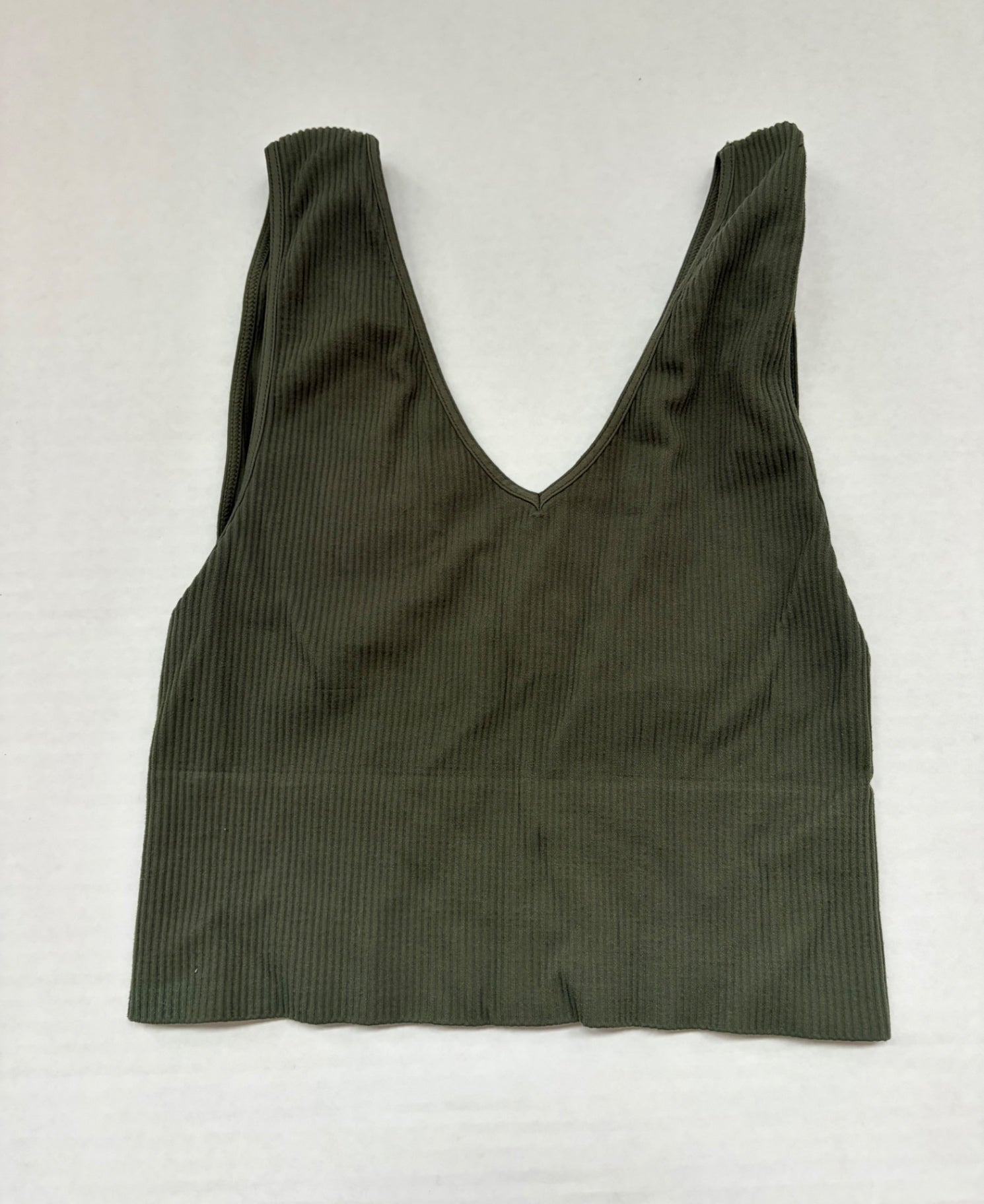Unbranded Tops Small/Medium Olive green Ribbed knit/Polyester