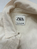 Zara Jackets/Coats Large Beige Cotton