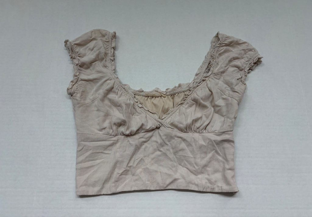 L.A. Hearts Tops Small Beige Rayon, Spandex, Polyester