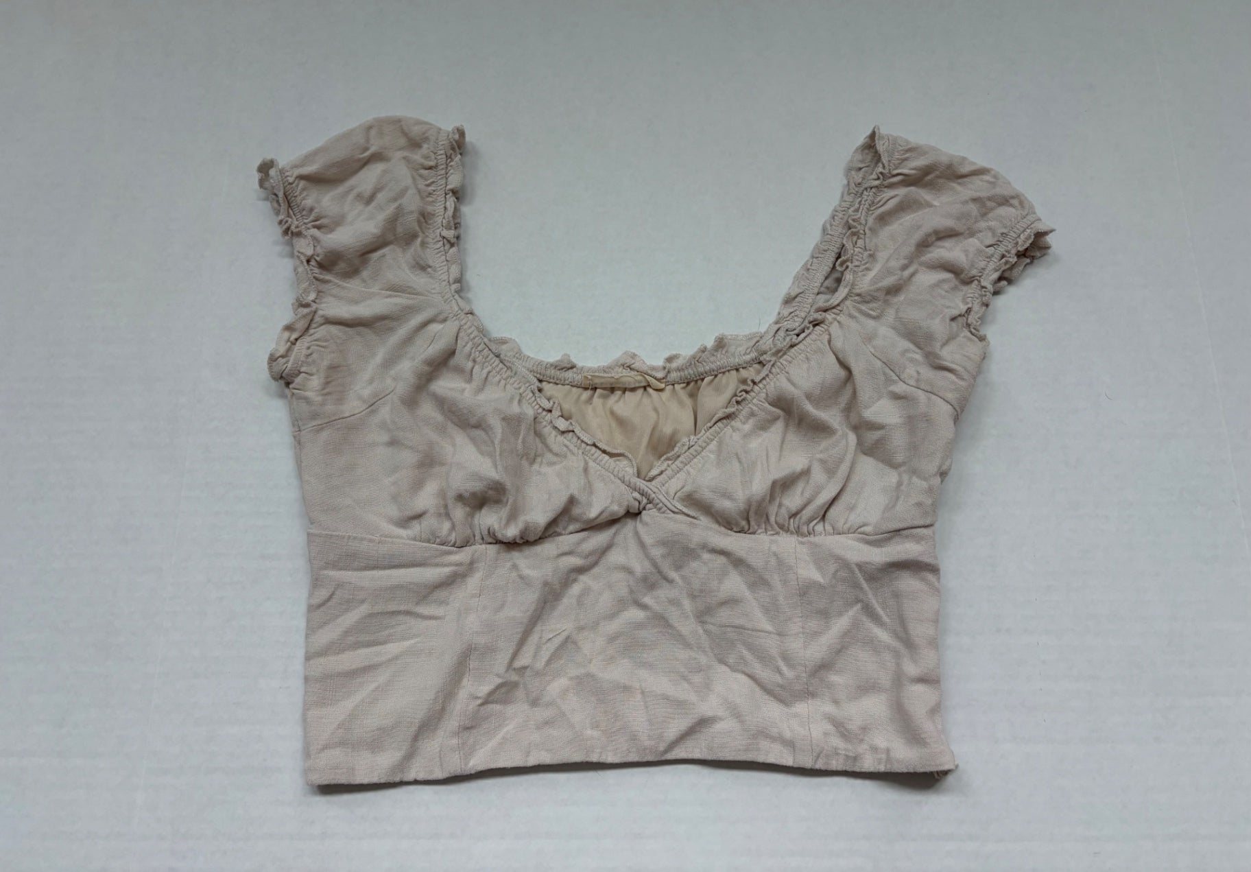 L.A. Hearts Tops Small Beige Rayon, Spandex, Polyester