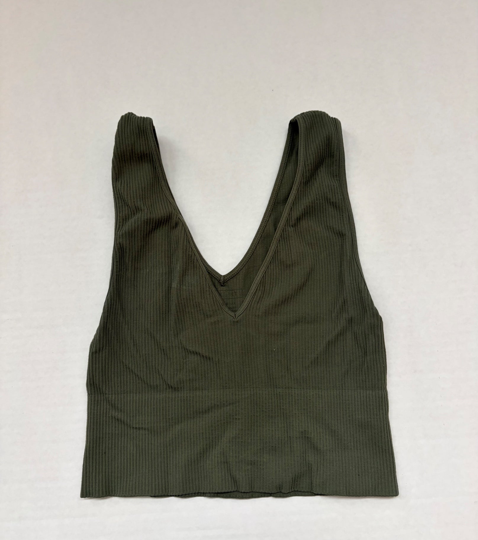 Unbranded Tops Small/Medium Olive green Ribbed knit/Polyester