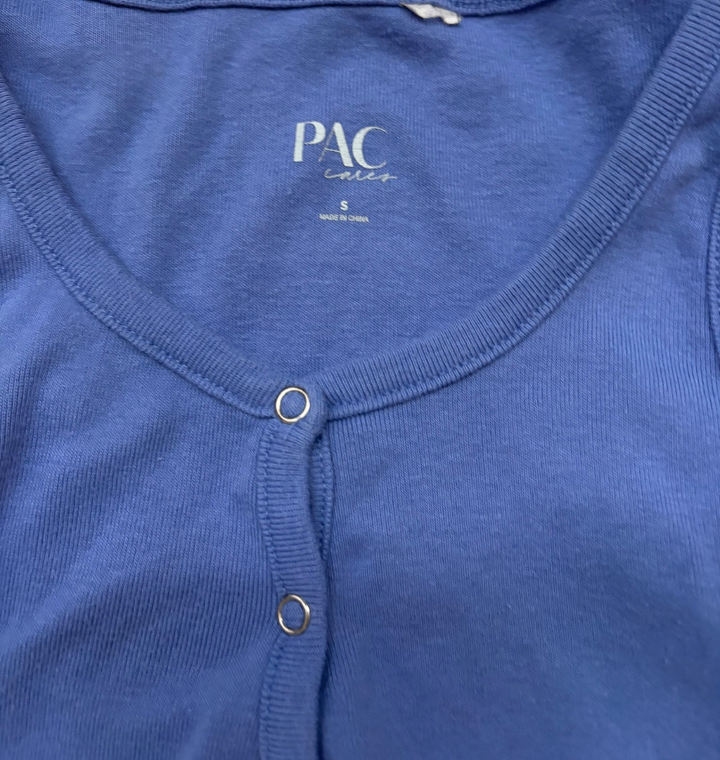 Pacsun Tops Small Blue Cotton, Polyester