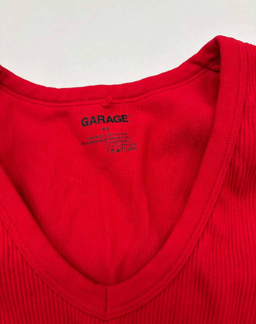 Garage Tops Small RedKnit fabric blend/Polyester/Spandex