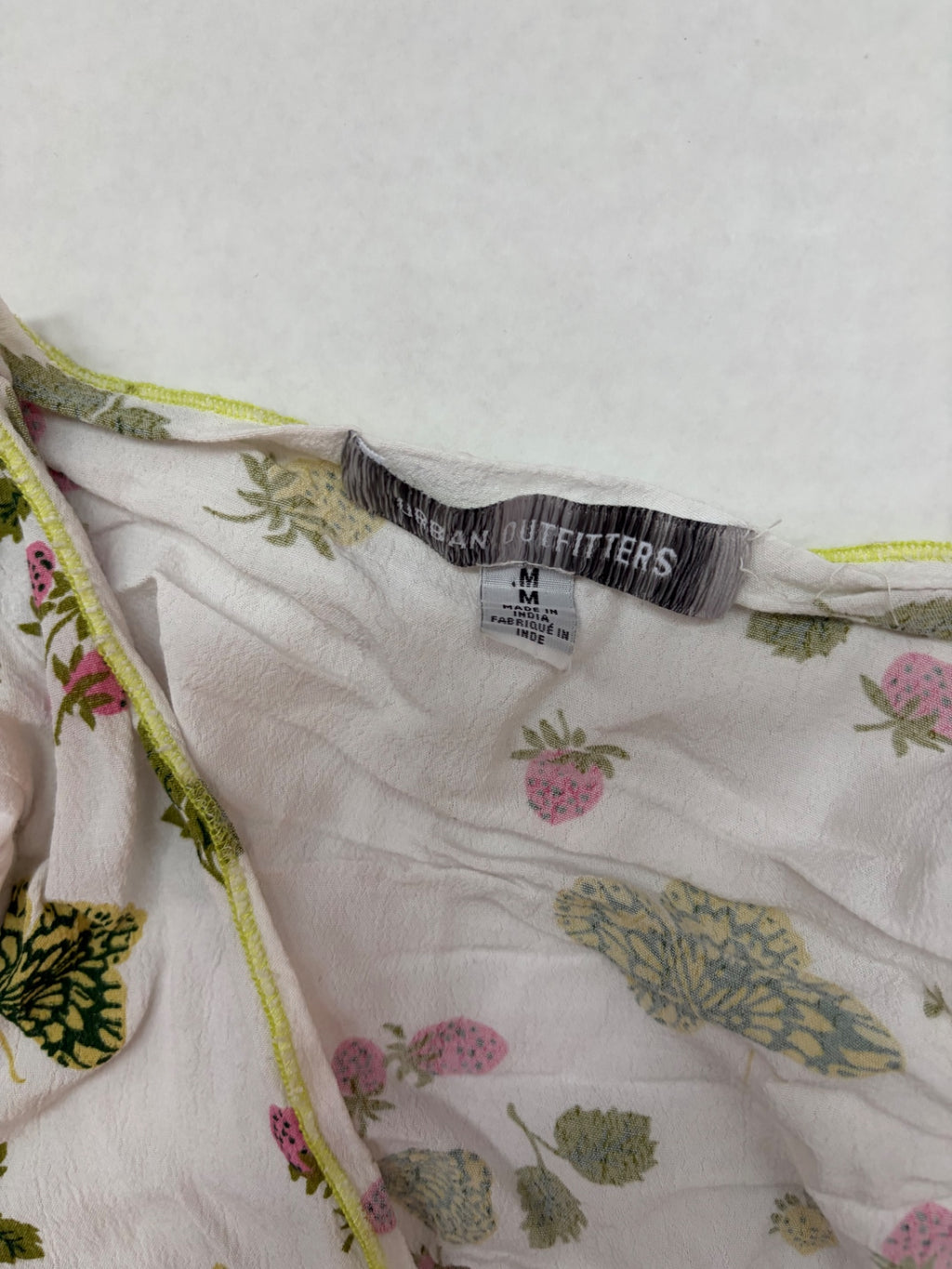 Urban Outfitters Tops Medium White with pink, green, and yellow floral butterfly pattern Viscose