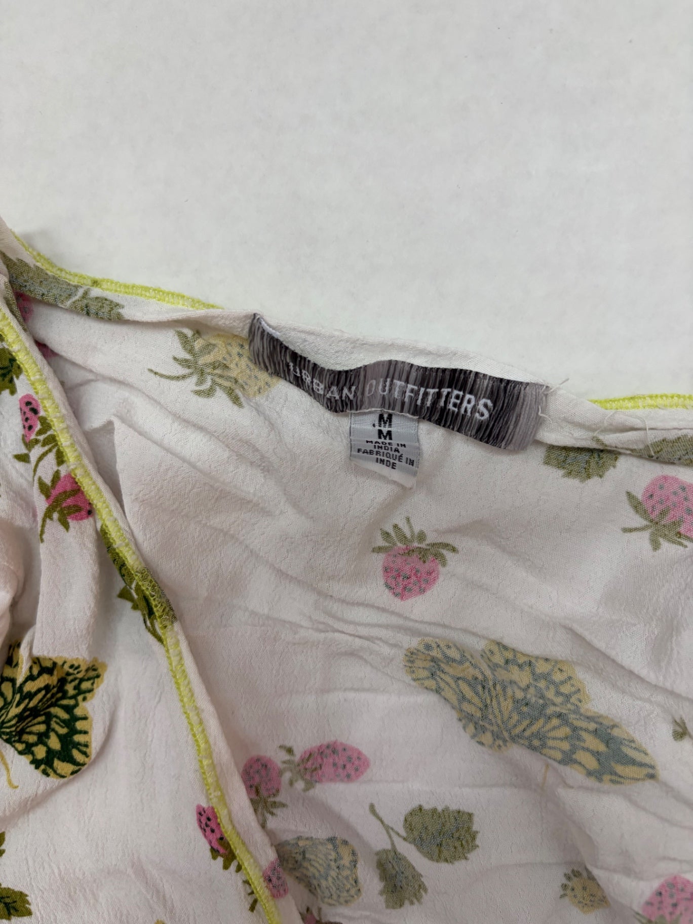 Urban Outfitters Tops Medium White with pink, green, and yellow floral butterfly pattern Viscose