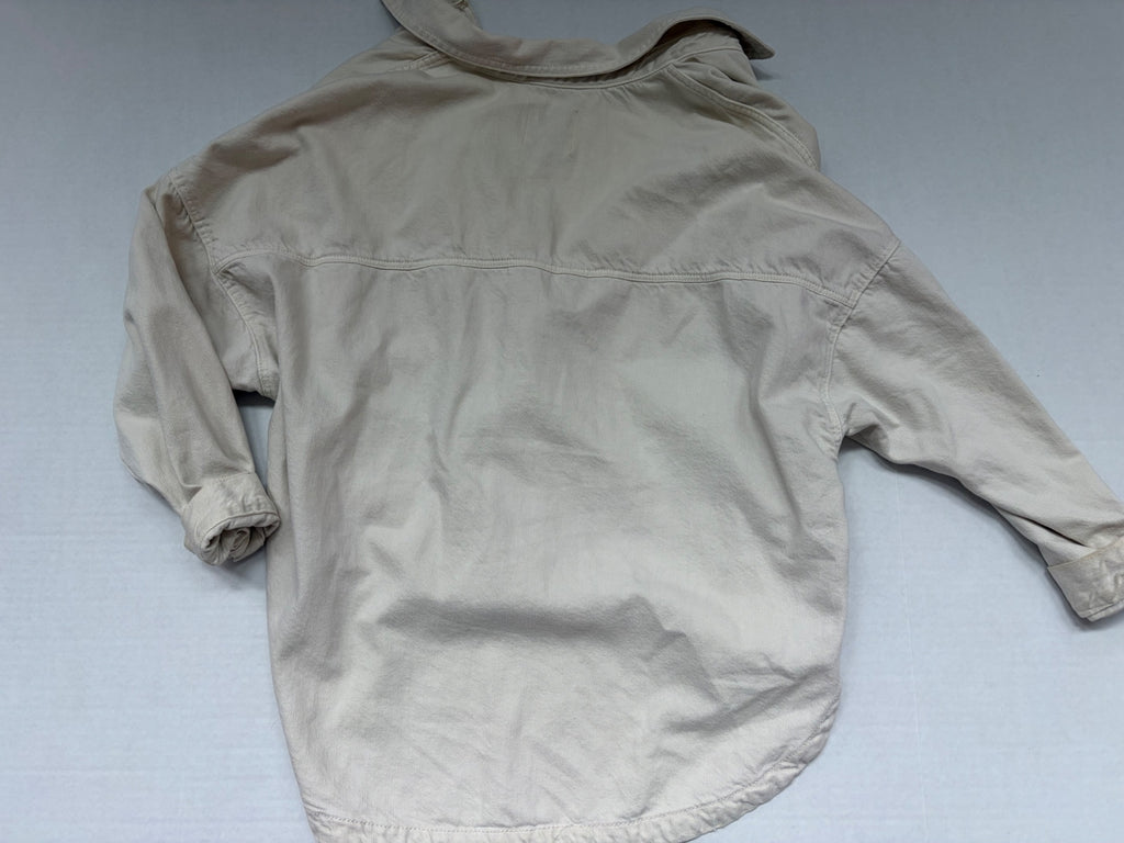 Zara Jackets/Coats Large Beige Cotton