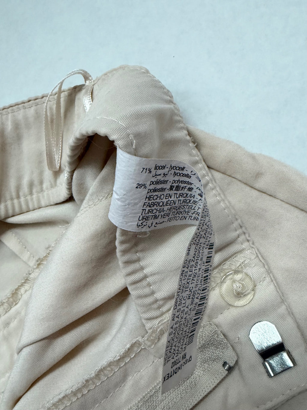 Zara Shorts Small Beige Polyester, Liocel