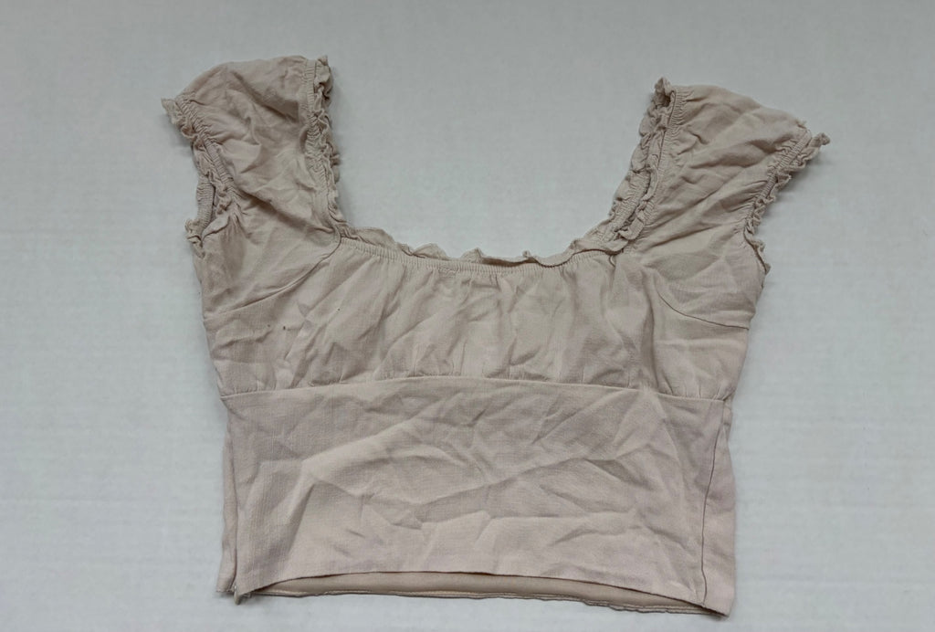 L.A. Hearts Tops Small Beige Rayon, Spandex, Polyester