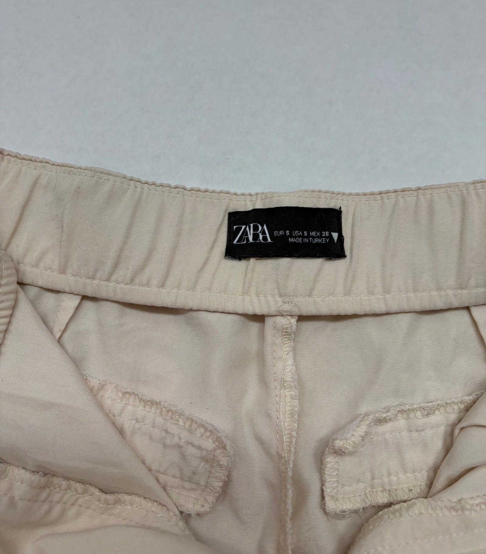 Zara Shorts Small Beige Polyester, Liocel