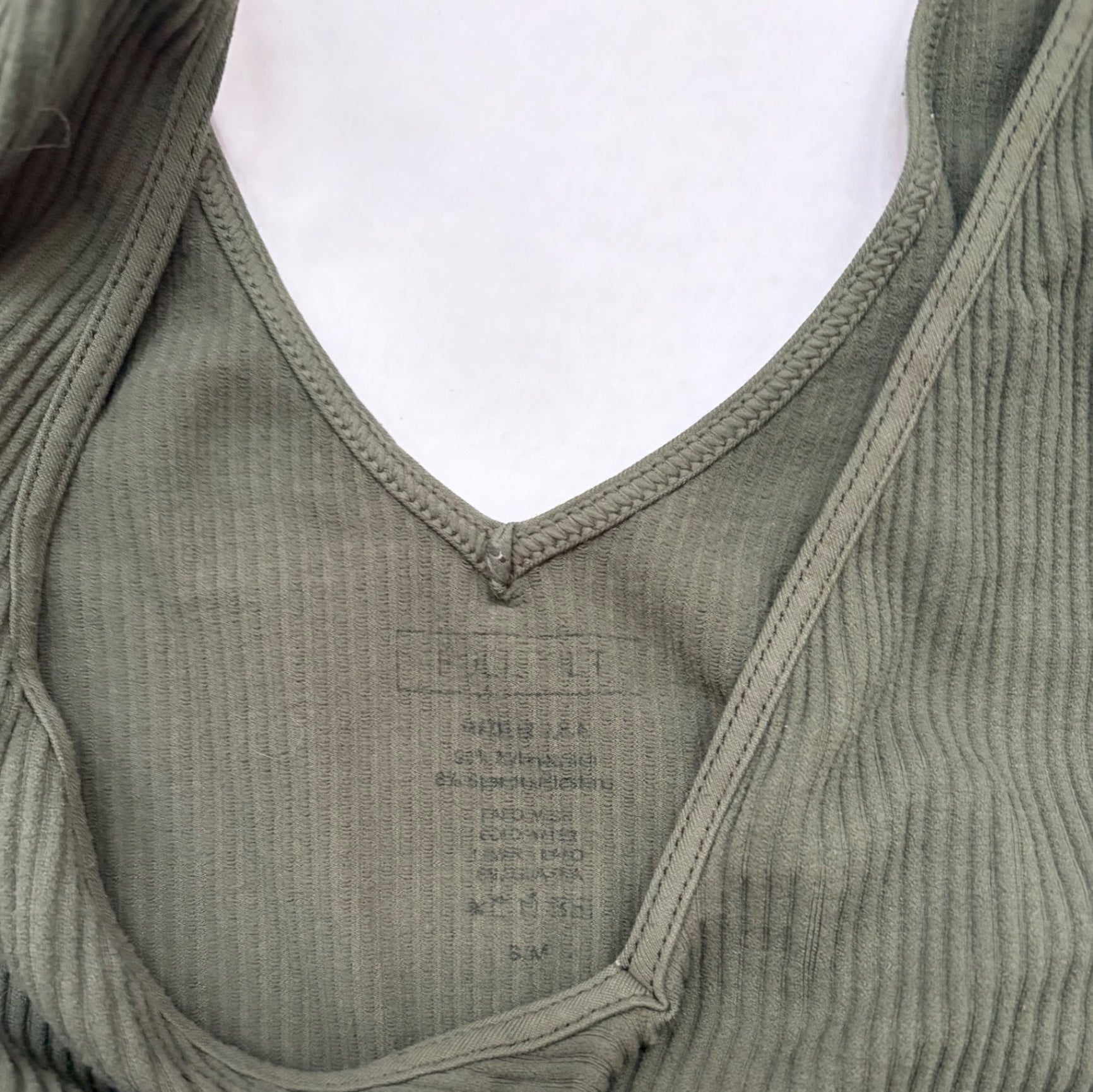 Unbranded Tops Small/Medium Olive green Ribbed knit/Polyester