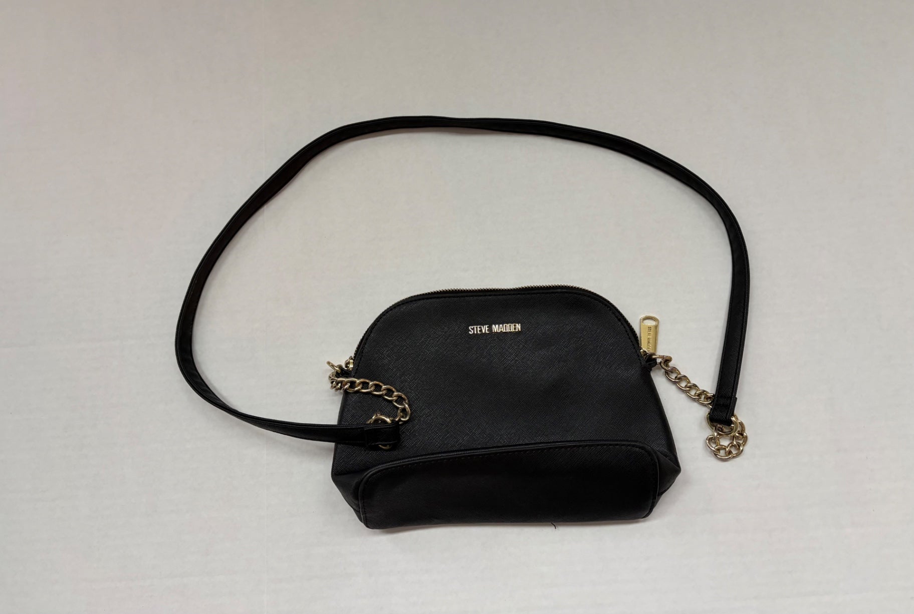 Steve Madden Accessories Small Black Saffiano Leather