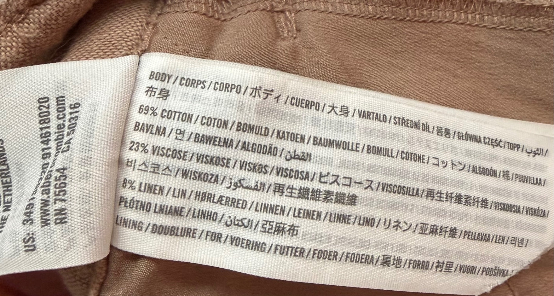 Hollister Shorts Small Beige Cotton, Linen, Viscose