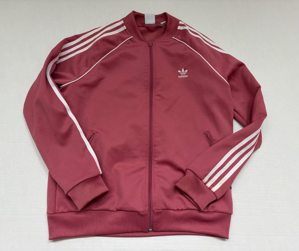 Adidas Sweatshirts/Hoodies Large Red Polyester, Elastane