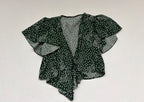 Shein Tops Small Green with white polka dots Polyester, Cotton, and mesh