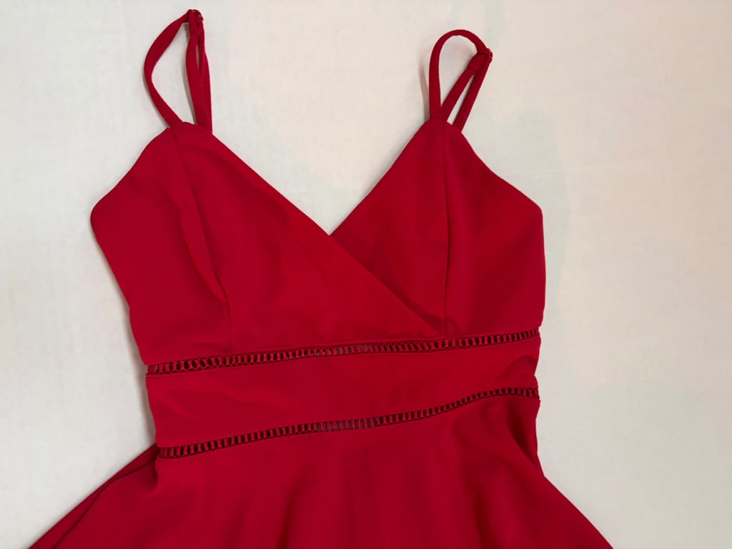 JUN IVY Dresses/Rompers Small Red Chiffon/Polyester