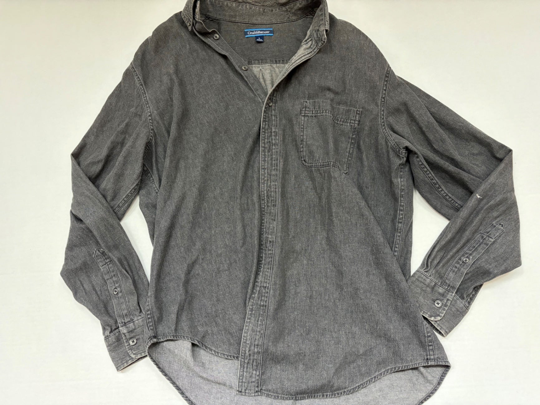 Croft&Barrow Shirts Large Gray Cotton