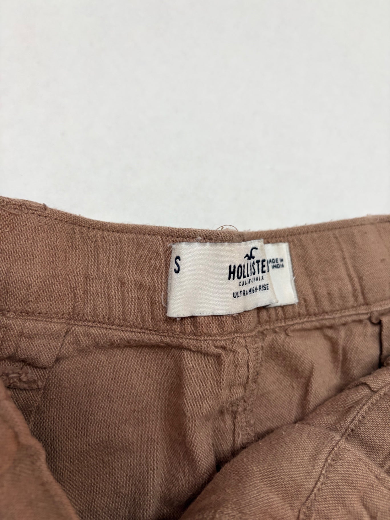 Hollister Shorts Small Beige Cotton, Linen, Viscose