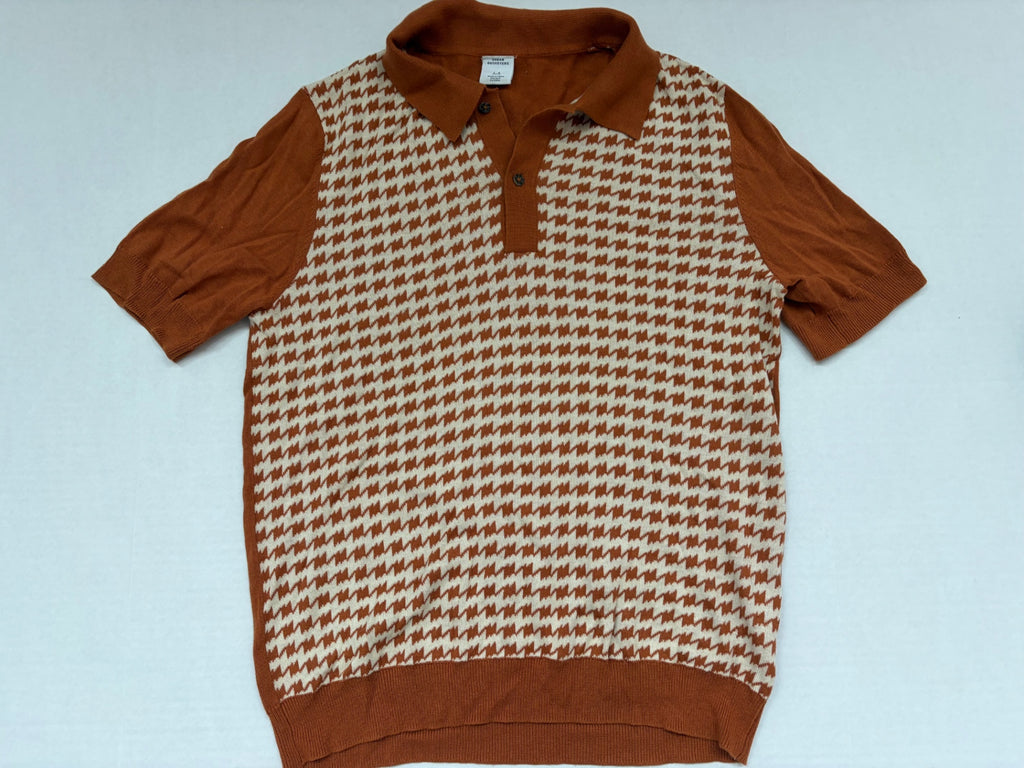Urban Outfitters Tops Large Brown and Cream Cotton/Rayon